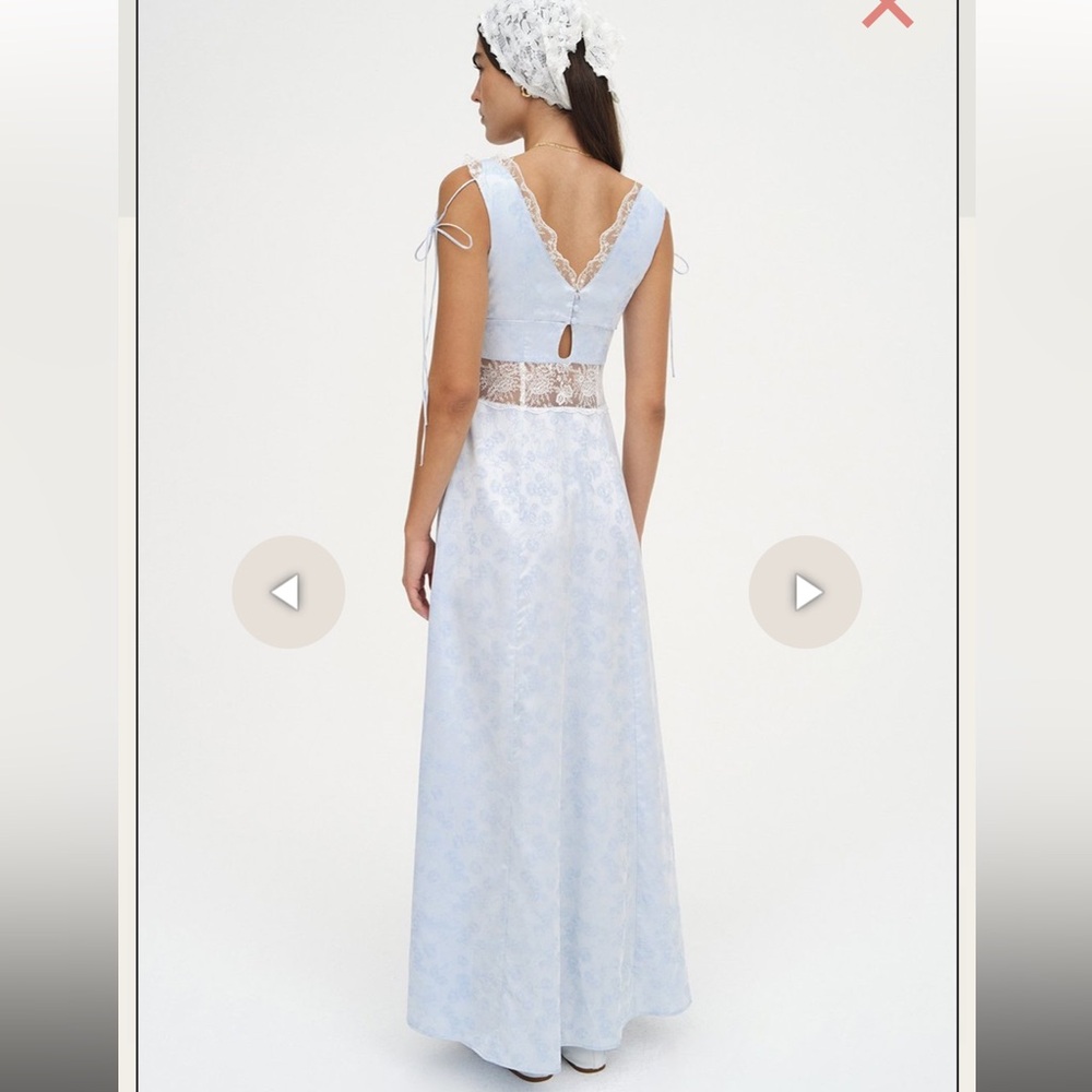 For Love And Lemons Blue Maxi Gown with Slits - Picture 2 of 6